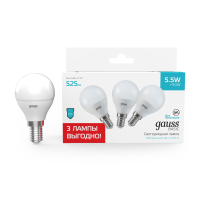 Лампа светодиодная Gauss Basic E14 5,5W 4100K 10531252T