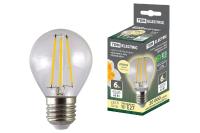 Лампа светодиодная филаментная TDM Electric E27 6W 2700K прозрачная SQ0340-0279