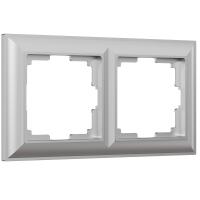 Рамка на 2 поста серебряный WL14-Frame-02 Werkel