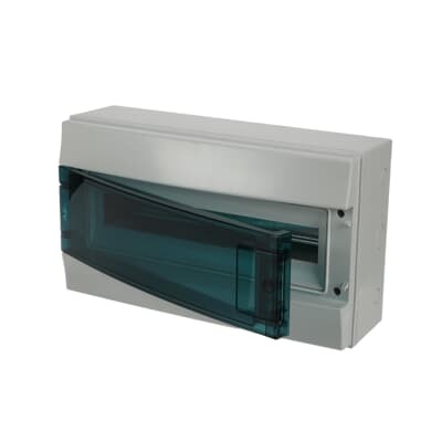 Бокс ABB Mistral65 накладной 18М (1x18) зеленая дверь с винтовым клеммным блоком