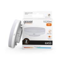 Лампа светодиодная Gauss GX53 15W 3000K матовая 83815
