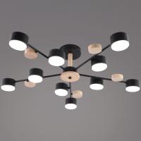 Люстра на штанге Reluce 03758-0.3-10 BK+WOOD GX53