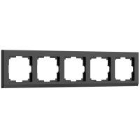 Рамка Stark на 5 постов черный WL04-Frame-05-silver/black Werkel