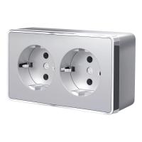 Розетка двойная с заземлением Werkel Gallant серебряный W5072106
