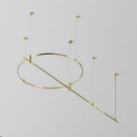 Основание круглое+прямое  на тросовых подвесах Hang для трековых светильников Maytoni Technical Flarity TFC-Flar-H05-BS