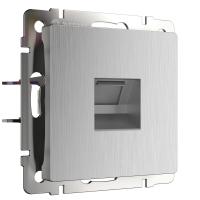 Розетка Ethernet RJ-45 серебряная рифленая WL09-RJ-45 Werkel