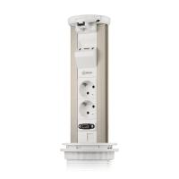 Блок розеток 12J (2 секции, USB type A+C + RJ45 + HDMI) беспроводная зарядка Mebax 00-00002598