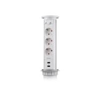 Блок розеток 105J (3 секции и 2 USB) Mebax 00-00000823