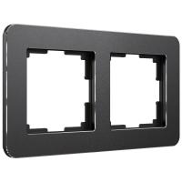Рамка на 2 поста Platinum черный алюминий W0022608 Werkel