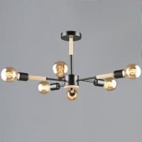 Люстра на штанге Reluce 99960-0.3-06 BK+WOOD