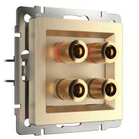 Акустическая розетка х4 шампань рифленая WL10-AUDIOx4 Werkel