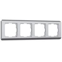 Рамка Stream на 4 поста серебряный WL12-Frame-04 Werkel