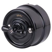 Выключатель Retro двухклавишный на 4 положения черный WL18-01-05 Werkel