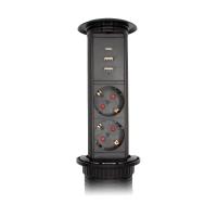 Блок розеток LE3 (2 секции 2 USB + 1 type-C беспроводная зарядка) Mebax 00-00002874