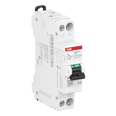 Дифференциальный автомат ABB DS301 C10A 30mA тип АС 1-модуль