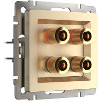 Акустическая розетка шампань WL11-AUDIOx4 Werkel