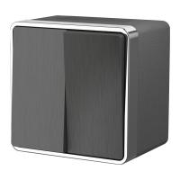 Выключатель двухклавишный влагозащищенный Gallant графит рифленый WL15-03-02 Werkel