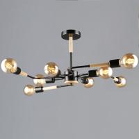Люстра на штанге Reluce 10070-0.3-08 BK+WOOD