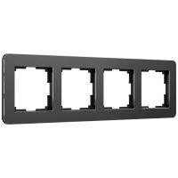 Рамка на 4 поста Platinum черный алюминий W0042608 Werkel