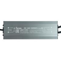 Трансформатор электронный для светодиодной ленты Feron LB007 300W 24V IP67 (драйвер) 53084