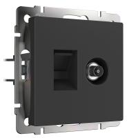 Розетка Werkel TV/RJ-45 6 кат черный матовый W1181308