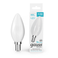 Светодиодная филаментная лампа Gauss Basic Filament E14 4,5W 4100K 1035125