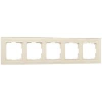 Рамка на 5 постов (молочный, стекло) W0051141 Werkel