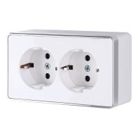 Розетка Gallant двойная с заземлением белая WL15-02-03 Werkel