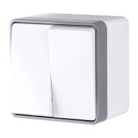 Выключатель Gallant двухклавишный влагозащищенный белый WL15-03-02 Werkel