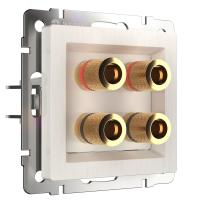 Акустическая розетка перламутровый рифленый WL13-AUDIOx4 Werkel