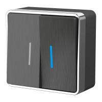 Выключатель двухклавишный с подсветкой Gallant графит рифленый WL15-03-03 Werkel