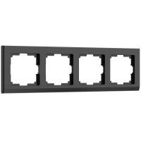 Рамка Stark на 4 поста черный WL04-Frame-04-silver/black Werkel