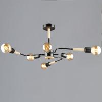 Люстра на штанге Reluce 10070-0.3-06 BK+WOOD