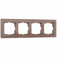 Рамка на 4 поста (латте, стекло) W0041142 Werkel