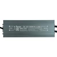 Трансформатор электронный для светодиодной ленты Feron LB007 300W 12V IP67 (драйвер) 53082