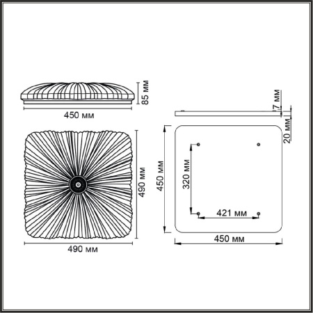 Потолочный светильник Sonex Piko Fortuna 7730/72L