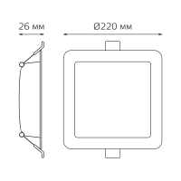 Встраиваемый светильник Gauss Elementary Downlight 998520224