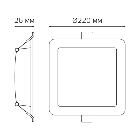 Встраиваемый светильник Gauss Elementary Downlight 998520224