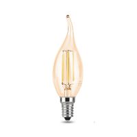 Лампа светодиодная филаментная Gauss E14 5W 2700K золотая 104801005