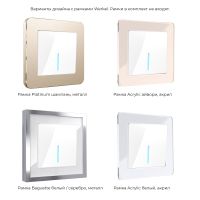 Выключатель одноклавишный проходной с подсветкой белый WL01-SW-1G-2W-LED Werkel