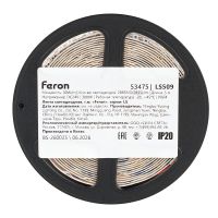 Светодиодная лента двухрядная Feron LS509 288SMD(2835)/м 30Вт/м 24V 3000К IP20 53475