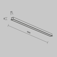 Линейный встраиваемый светильник Maytoni Technical 3000K 50x35 (Серебро, 1 м) LL313003