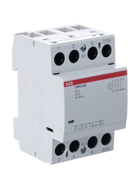 Модульный контактор ABB ESB40-40N-06 (40А АС-1, 4НО), катушка 230В AC/DC