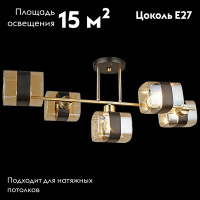 Потолочная люстра Reluce 04223-0.3-05 AB+BK