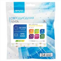 Светодиодная лента Apeyron 12В СТ 7,2Вт/м smd5050 30д/м IP65 360Лм/м 5м 3000К 00-40