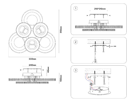 Потолочная люстра Ambrella Light Acrylica Original FA8872
