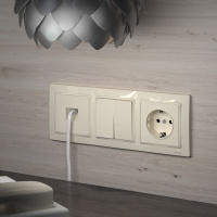 Выключатель двухклавишный слоновая кость WL03-SW-2G-ivory Werkel