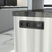 Рамка на 4 поста Elite (черный, стекло) W0042448 Werkel