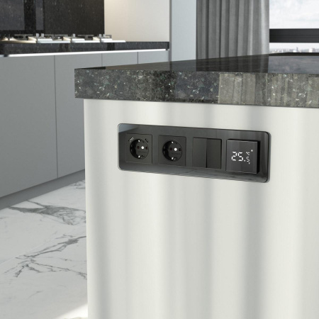 Рамка на 4 поста Elite (черный, стекло) W0042448 Werkel