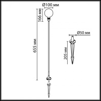 Ландшафтный светильник Odeon Light Nature Dande 7121/2GL
